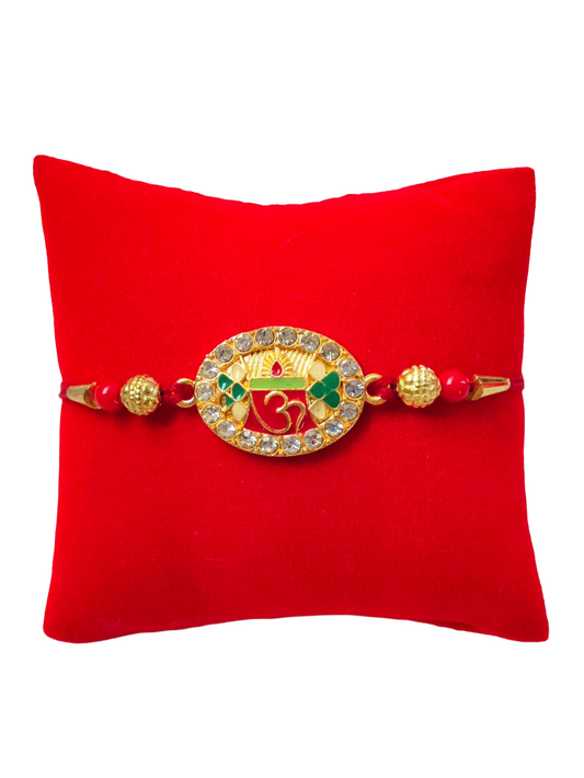 Hopedra Living Premium Mini Rakhi Hamper with Designer Rakhi, Puja Thali & Silk Chocolate
