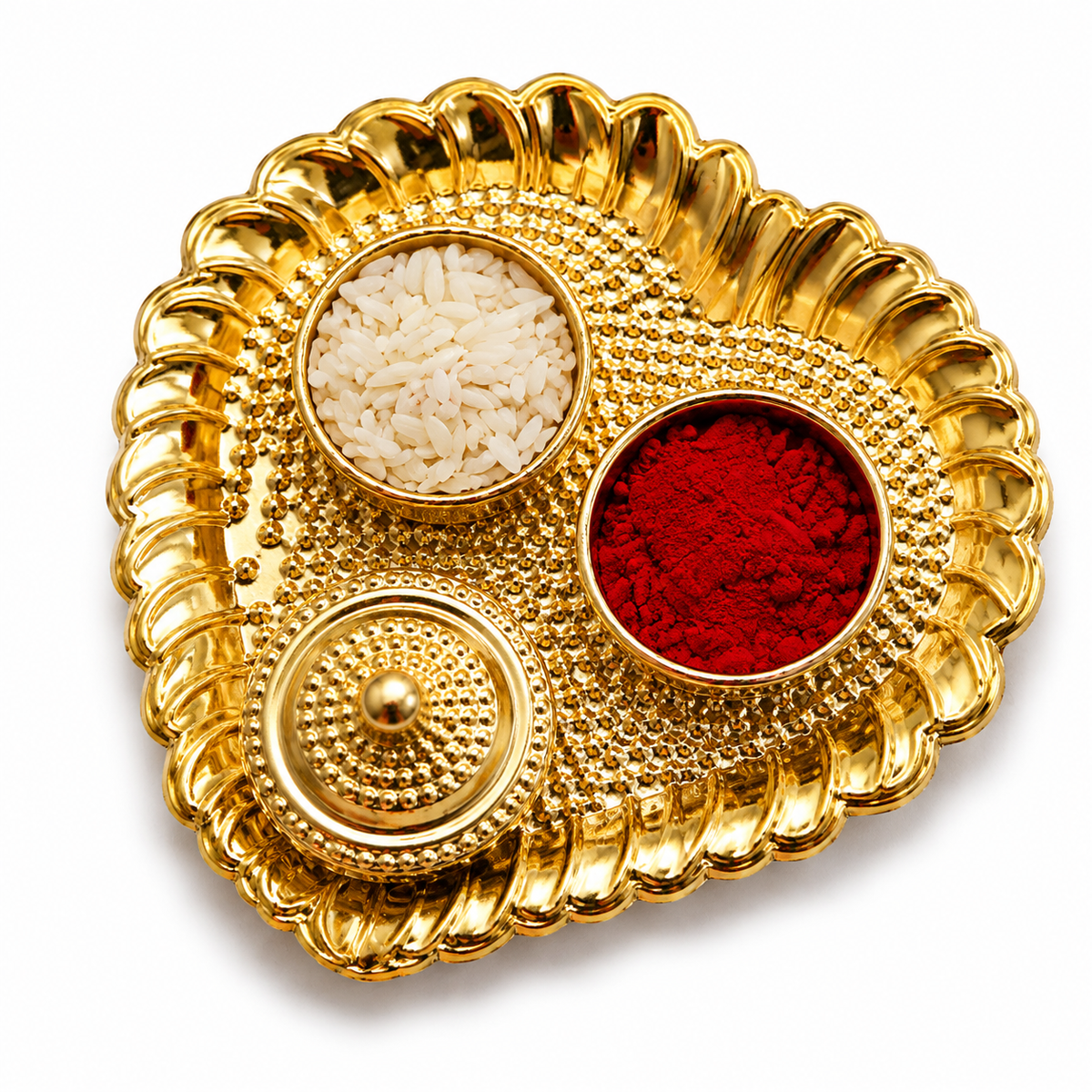 Premium Rakhi Hamper with 2 Designer Rakhis, Decorative Pooja Thali, Kumkum, Rice & Diya | Raksha Bandhan Gift for Brother | Hopedra Living