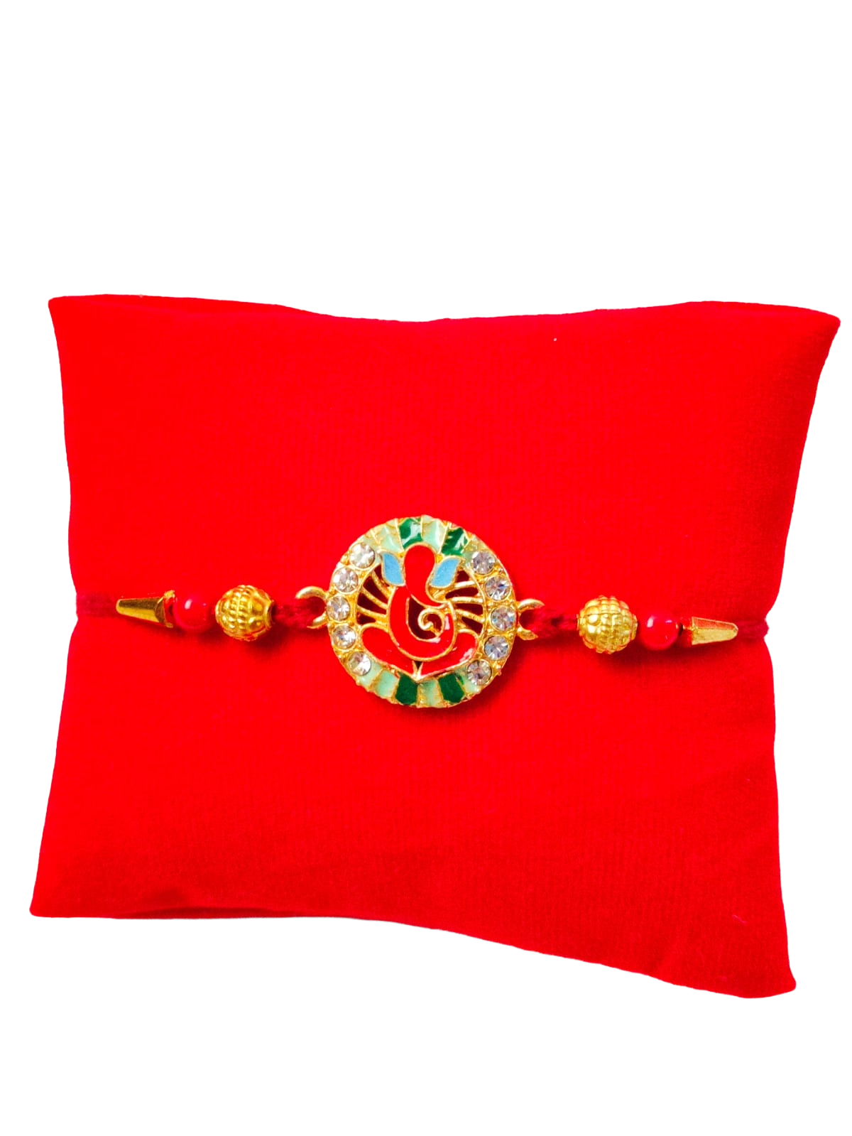 Designer  Ganesh Rakhi Gift Hamper with Chocolate & Puja Thali | Hopedra Living