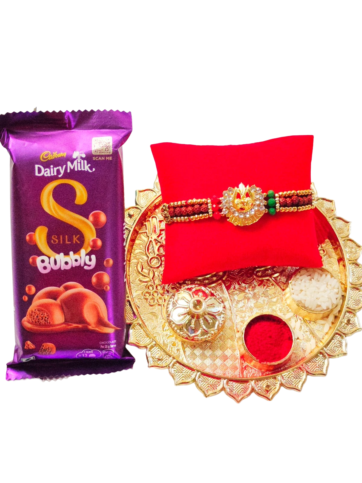 Premium Rakhi Gift Hamper with Chocolate & Thali